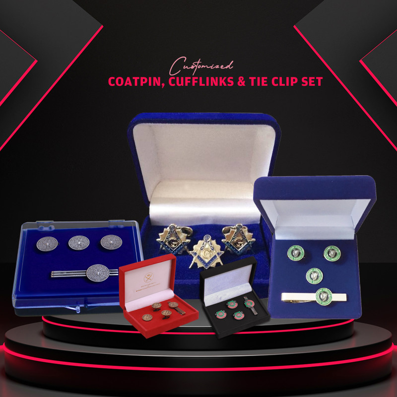 Coatpin, Cufflinks & Tie Clip Set