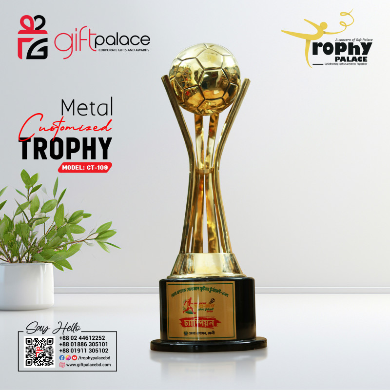 Customized Brass Metal Football Trophy-CT-109