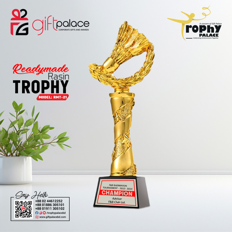 Rasin Badminton Award with Crystal Base-RMT-21