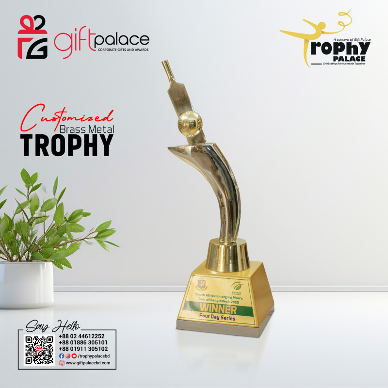 Customized Brass Metal Cricket Trophy -CT-002
