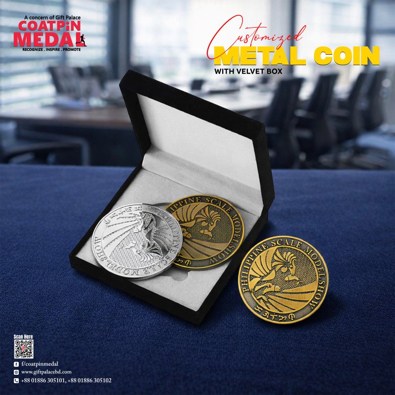 Customized Metal Coin with Velvet box