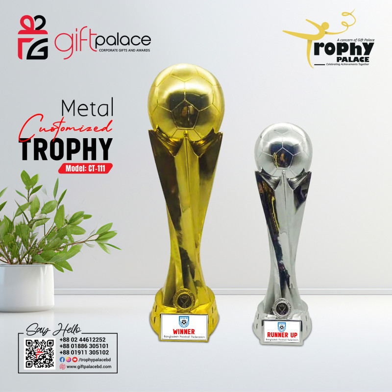 Customized Brass Metal Football Trophy-CT-111 Pair