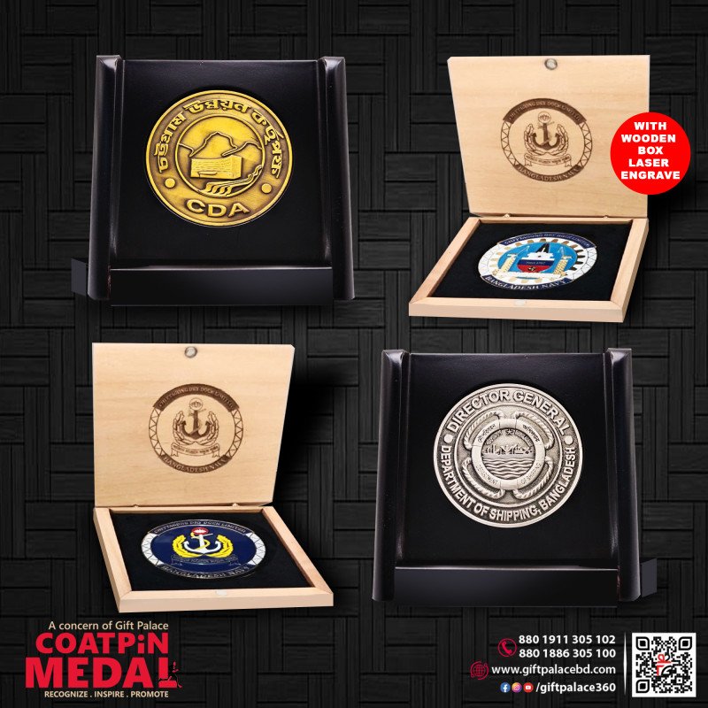 Customized Metal Coin with wooden box