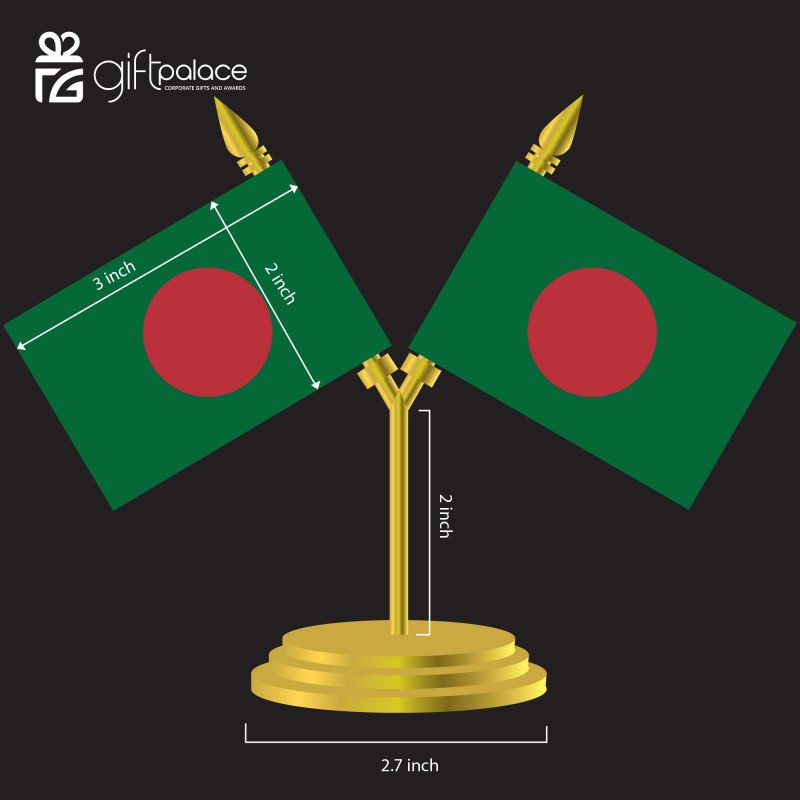 Customized Flag with Brass Flag Stand | Any Color & Size Available