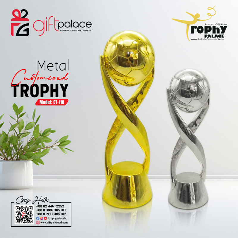 Customized Brass Metal Football Trophy-CT-110 pair