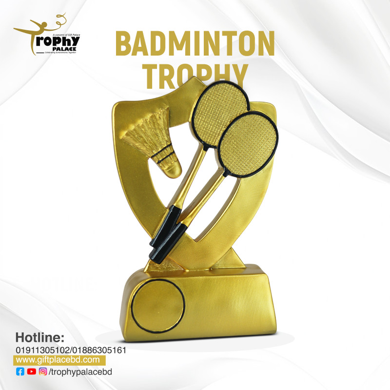Premium Custom Fiver Badminton Award – height-8.7 inch