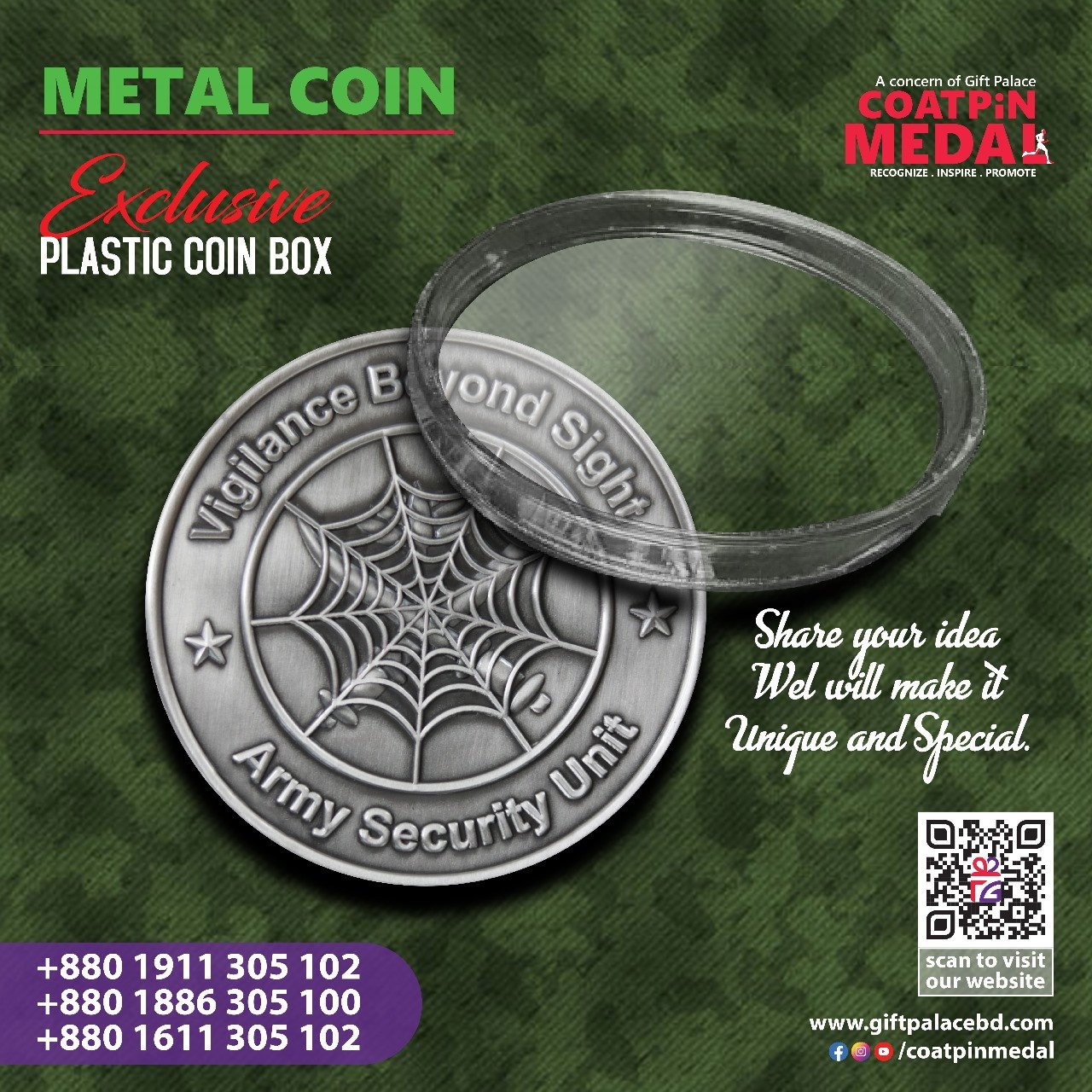 Customized Metal Coin with Plastic box
