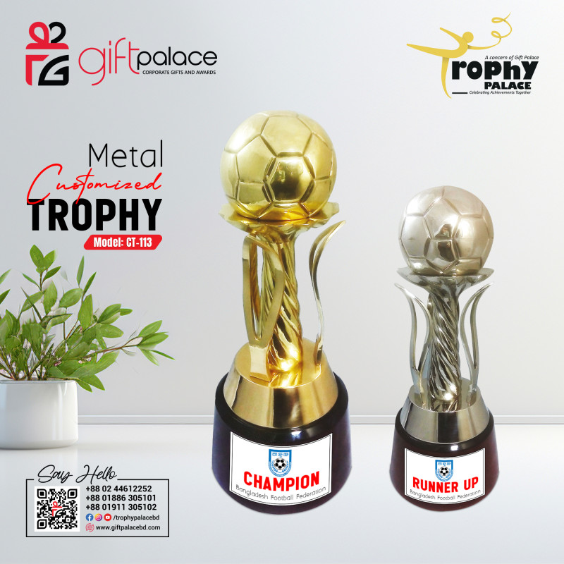 Customized Brass Metal Football Trophy-CT-113 Pair
