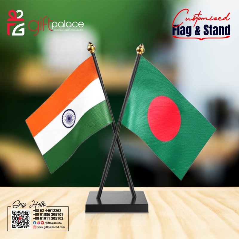 Customized Flag with Brass Flag Stand | Any Color & Size Available