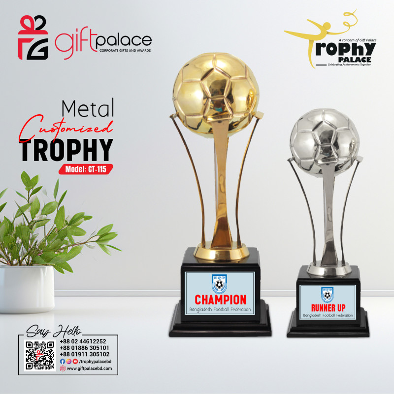 Customized Brass Metal Football Trophy-CT-115 Pair